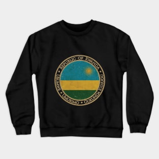 Vintage Republic of Rwanda Africa African Flag Crewneck Sweatshirt